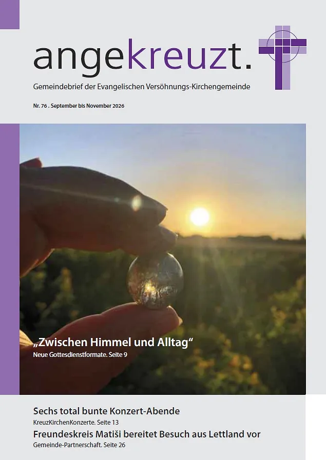 Titelseite des aktuellen Gemeindebriefs der ev. Versöhnungs-Kirchengemeinde Rheda-Wiedenbrück