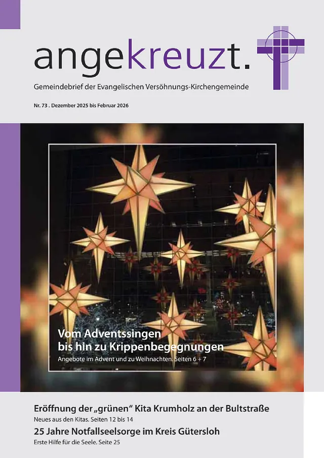 Titelseite des aktuellen Gemeindebriefs der ev. Versöhnungs-Kirchengemeinde Rheda-Wiedenbrück